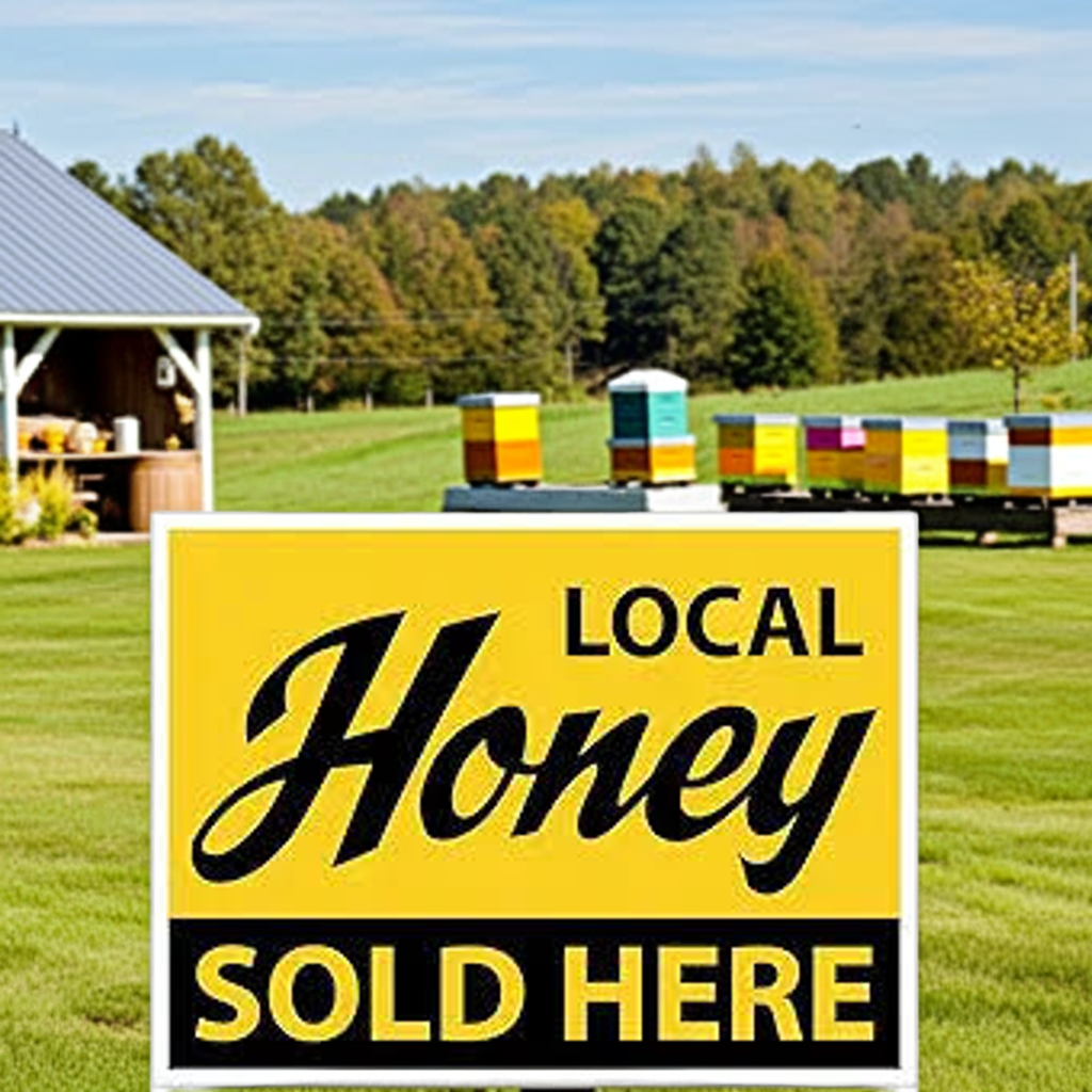"Local Honey Sold Here" Sign 18" x 24"