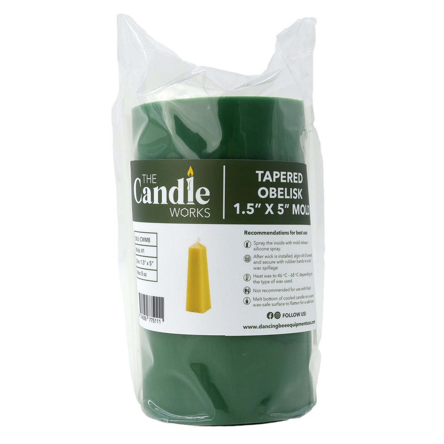 The Candle Works | Mold | Tapered Obelisk | 1.5"x5"