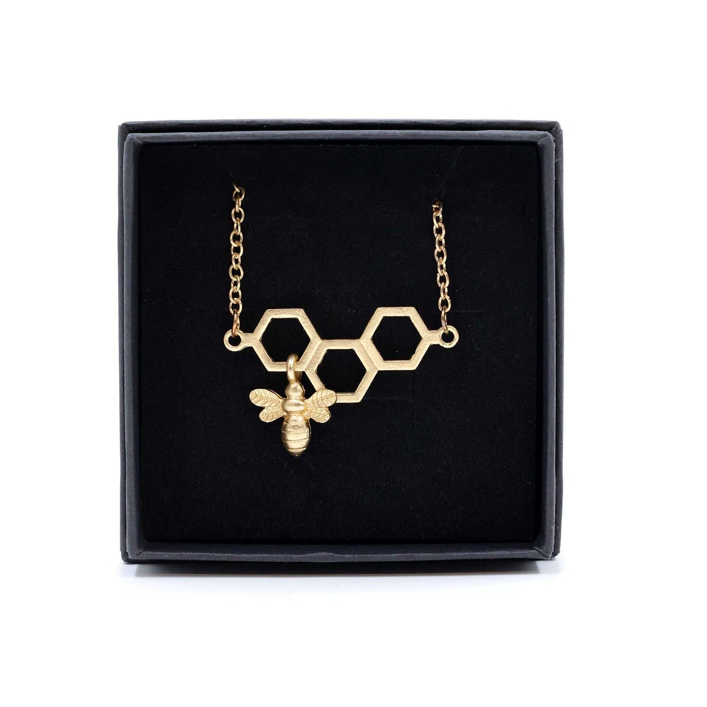 The Bee Works Honeycomb Necklace with Bee