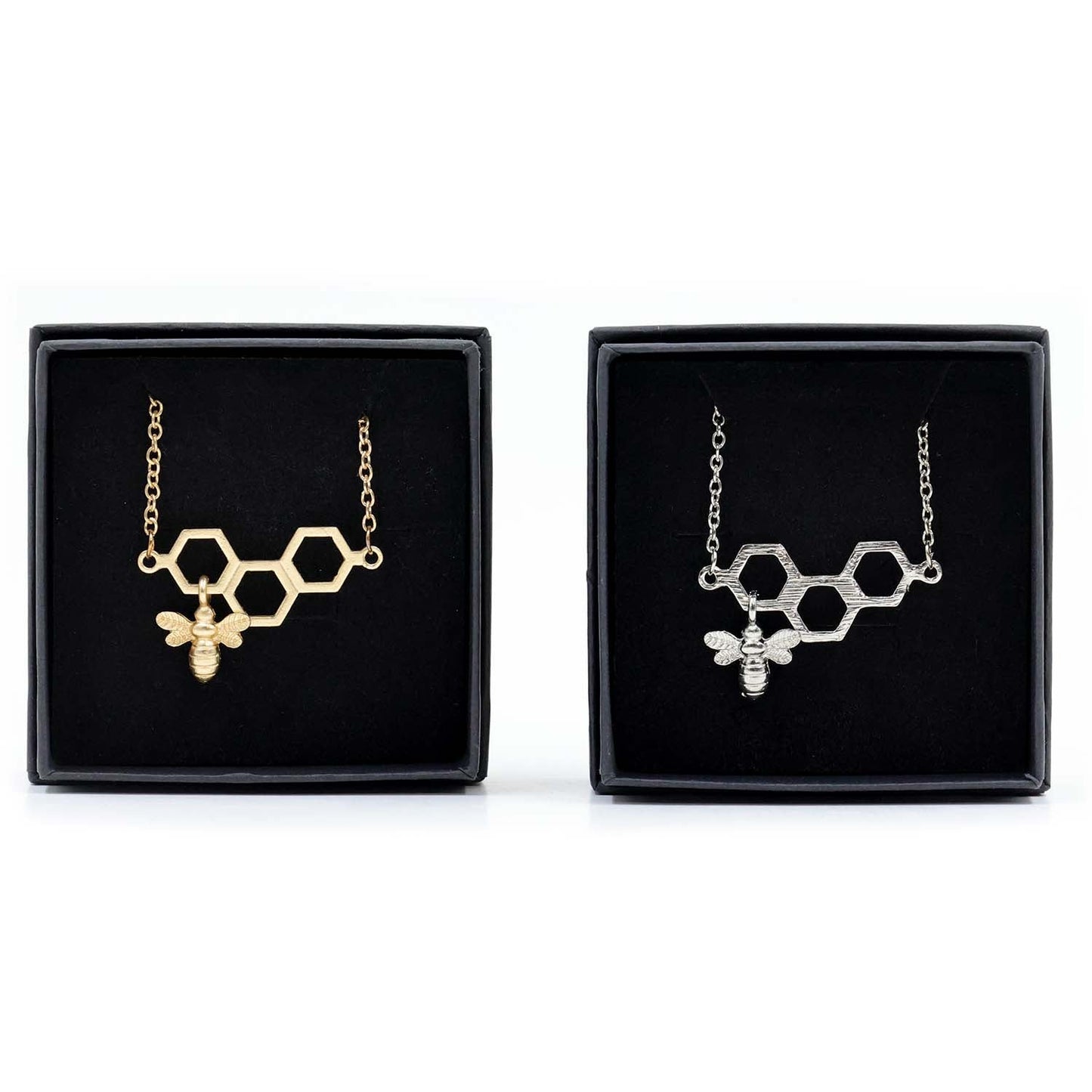 The Bee Works Honeycomb Necklace with Bee