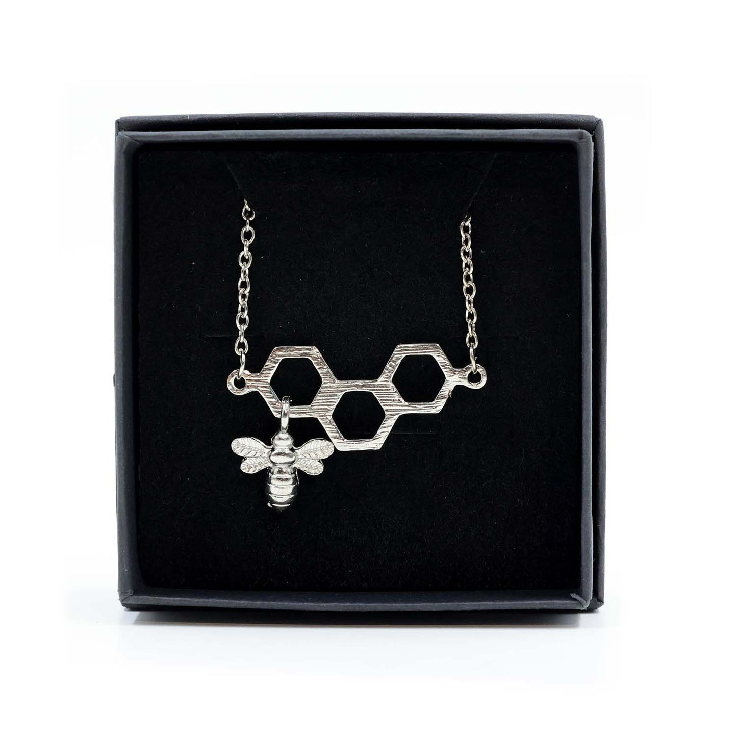 The Bee Works Honeycomb Necklace with Bee